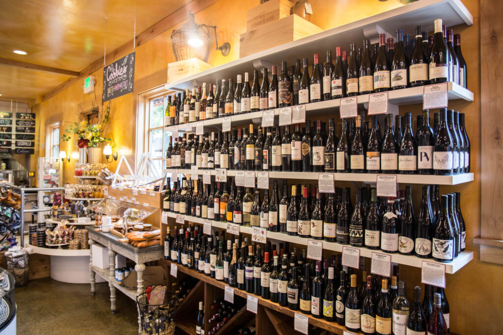 wine display at Elephants Delicatessen at Corbett