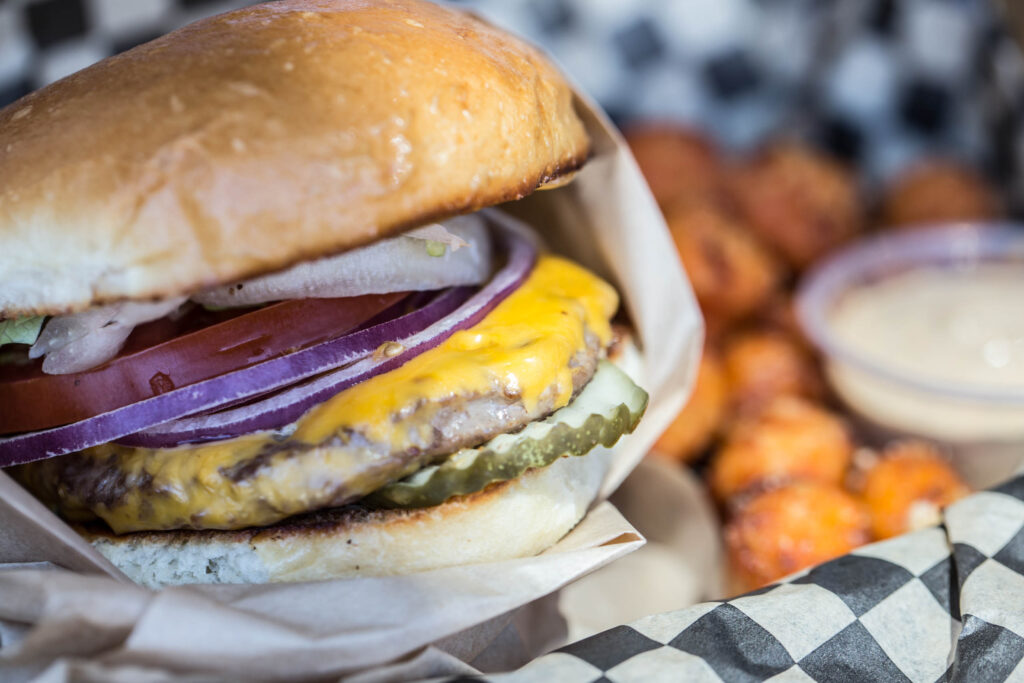 cheeseburger at Elephants Delicatessen South Waterfront