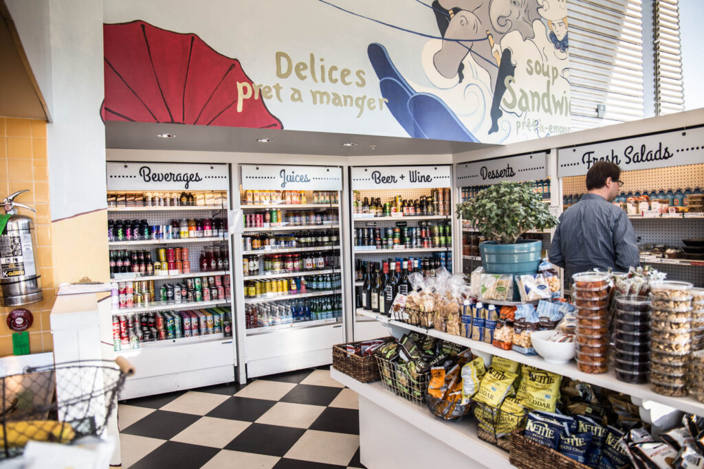 beverage display cases at Elephants Delicatessen South Waterfront