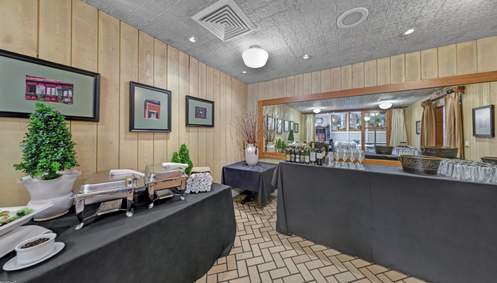 Interior shot of Elephants Delicatessen's venue: the garden room