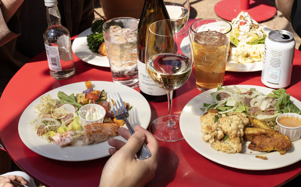 Dinner on the patio at Elephants Delicatessen