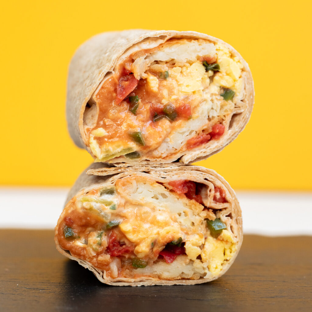 chili con queso breakfast burrito