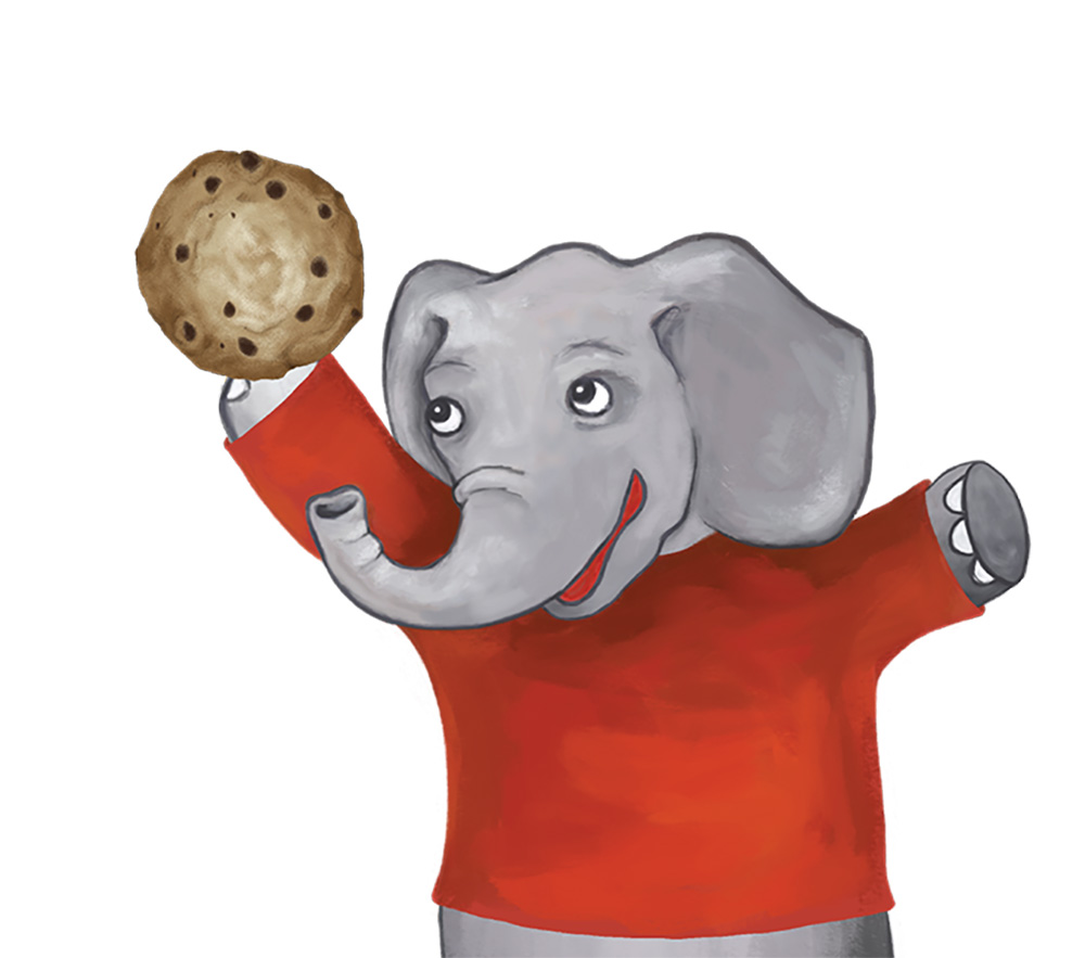 gift card elephant with cookie